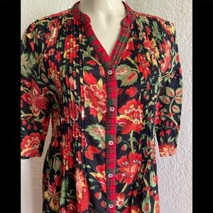 𝅺VTG J. Peterman Floral Tunic Patio thin Dress . SZ XS